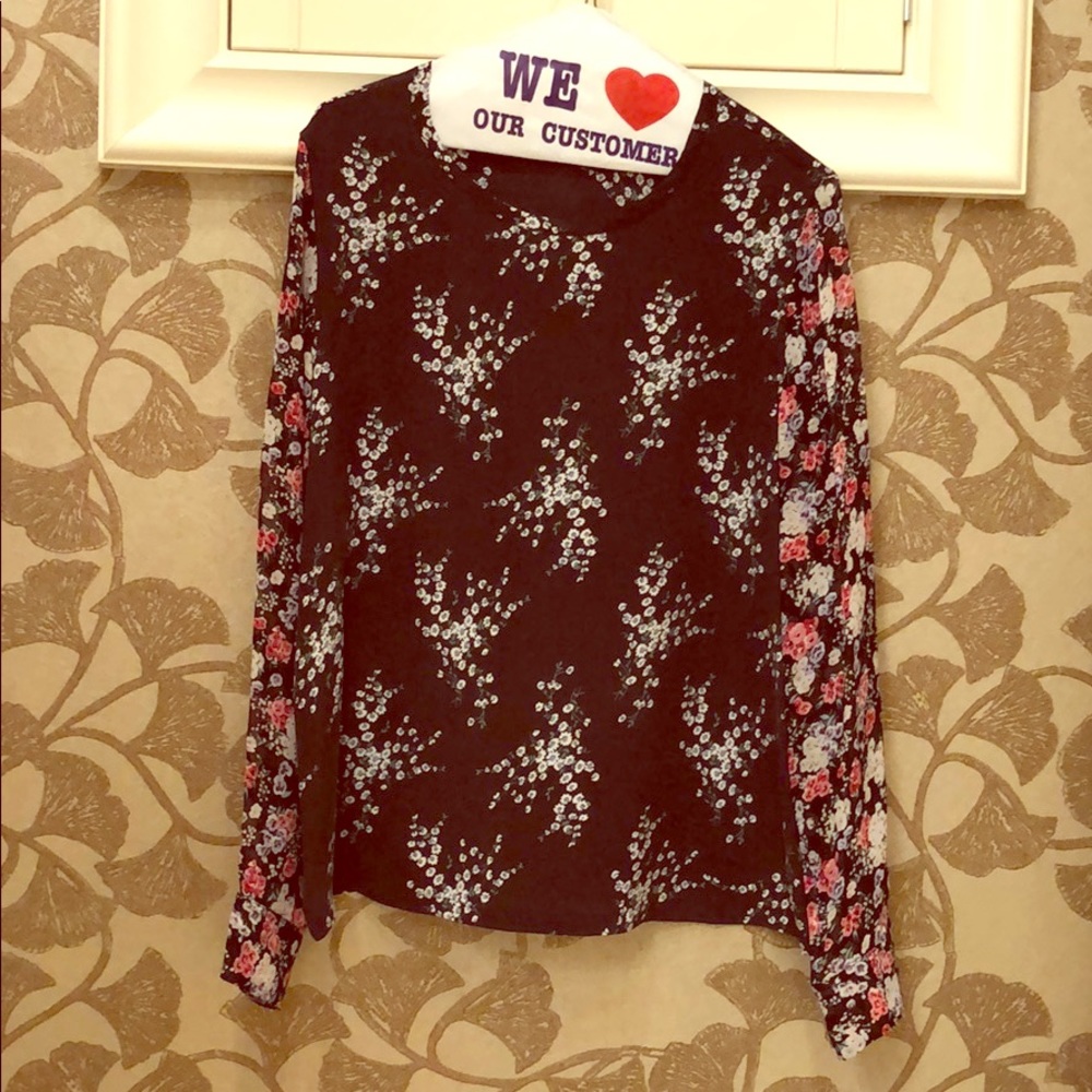 Equipment silk floral blouse